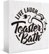 Live Laugh Toaster Bath Wood Sign, Funny Office Decor Signs, Cute Dark Humor Office Desk Accessories, Cubicle Table Shelf Decorations, Gifts for C...