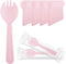 EUSOAR Disposable Sporks, 100pcs 4.5"x1.3" Plastic Sporks, Heavy Duty Heavyweight Disposable Utensils Silverware Set Individually Wrapped Fork Spo...