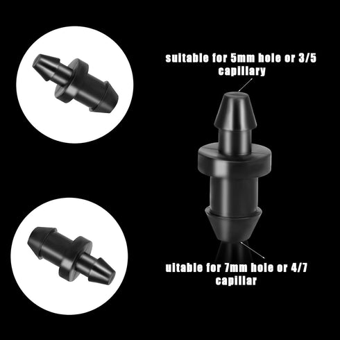AIEX 100pcs Drip Irrigation Plugs, 1/4" Drip Tubing End Cap Irrigation Stopper Goof Hole Plugs Drip System Parts for Home Garden Lawn (Black)...