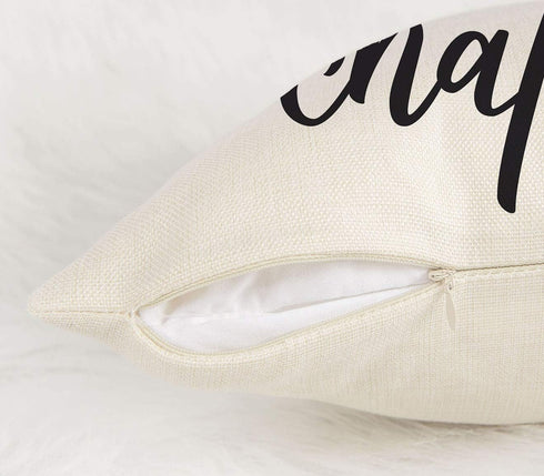 Just One More Chapter Throw Pillow Case Cushion Cover Book Lovers Linen 18 x 18 Inch...