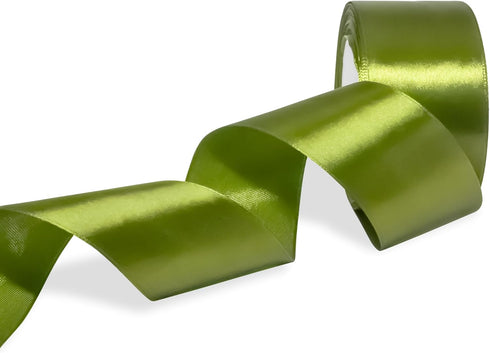 2 inch Moss Green Ribbon Double Face Satin Ribbon for Crafts Gift Bows Bouquet Gift Wrapping Wedding Decoration Floral Arrangement 2" x 25 Yards D...