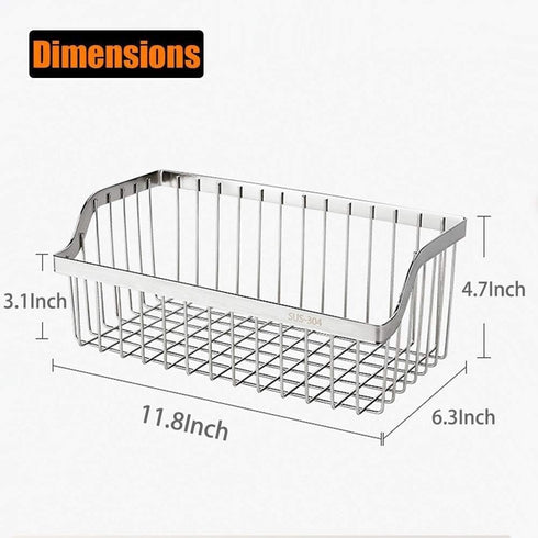 Kitchen Storage Metal Wire Fruit Basket - SUS304 Stainless steel Organizer Storage Bin Baskets for Bathroom - Space Saving Design for Pantry Organ...