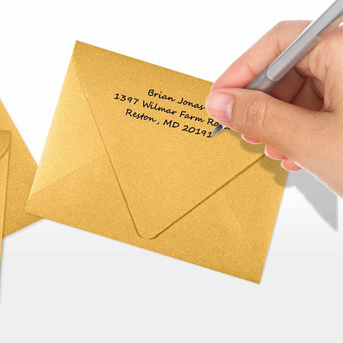 LUXPaper A2 Contour Flap Invitation Envelopes | 4 3/8" x 5 3/4" | Gold Metallic | 80lb. Text | 50 Qty...