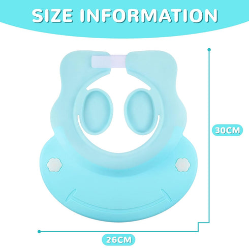 Baby Shower Cap Baby Hair Washing Bath Cap Safe Silicone Protection Bath Cap Soft Adjustable Visor Hat for Protector Head Eye Ear Shampoo Caps for...