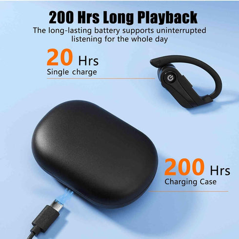 UrbanX Challenger Series Sports Earphones Wireless Bluetooth with Built-in Mic, 200H Playtime, Immersive Sound, Quick-Pair, Secure Fit, IPX7 Water...