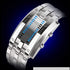 AIMES Mens Binary Watch Casual Sports Digital Lava Matrix Blue LED Digital Wristwatch Classic Creative Fashion Black Bracelet Square Blue Watches ...