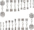 PH PandaHall 20 Sets 10 Styles Leather Cord End Caps Alloy Cord End Caps with Lobster Clasp End Tip with Loop Ring Connector for DIY Crafts Jewelr...