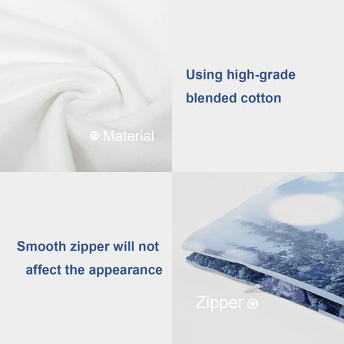 Batmerry Winter Pillow Covers 18x18 Inch Set of 2, Mysterious Winter Landscape Majestic Mountains in Magical Snow Double Sided Decorative Pillows ...