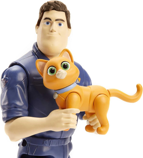 Mattel Disney and Pixar Lightyear Jumpsuit Buzz Lightyear Action Figure, 12 Points of Articulation & Robot Cat Sox, 5-in Scale...