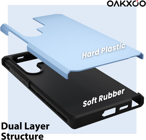 oakxco Slim Protective Case for Samsung Galaxy S24 Ultra, Military-Grade Soft Silicone Rubber & Hard Plastic, Heavy Duty Shockproof Bumper Dual La...