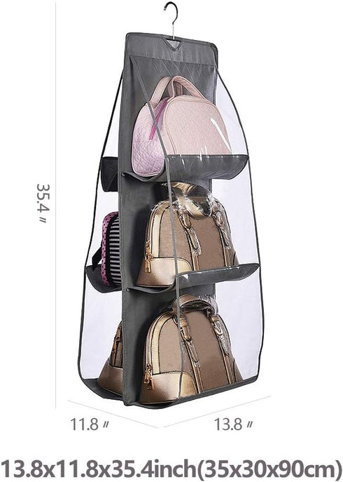 DIOMMELL Purses Hanger Hanging Handbag Organizer Bags Storage Holder for Closet with 6 Larger Pockets...
