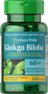 Puritan's Pride Ginkgo Biloba Standardized Extract Nootropic 60 Mg Softgels, 120 Count...