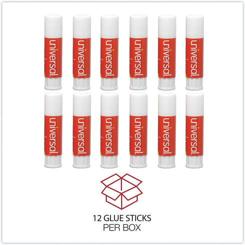 Universal 75748 Glue Stick, .28 oz, Stick, Clear, 12/Pack...