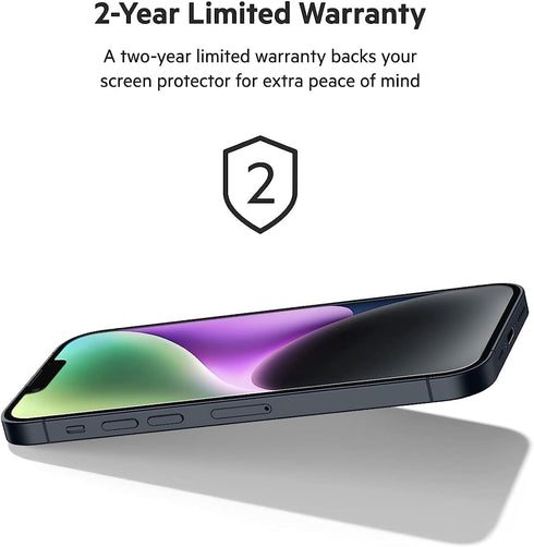 Belkin Tempered Glass Screen Protector - iPhone 14 Pro Screen Protector - Included Guide Stickers for Easy Alignment - 9H Hardness Tested - Compat...