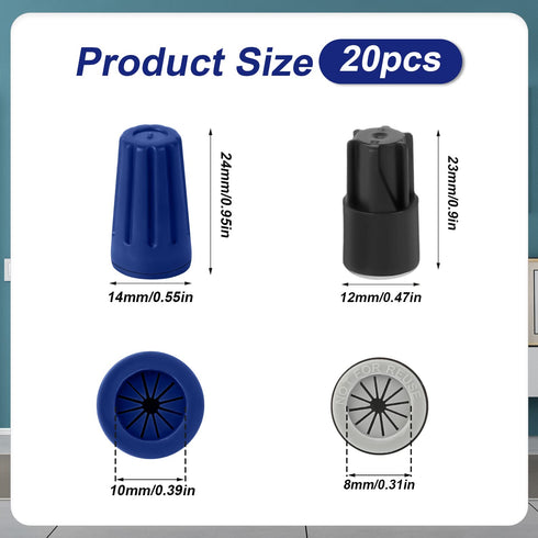 SAVITA 20pcs Waterproof Wire Caps Connectors, Outdoor Electrical Wire Connectors Twist Nuts Caps Wire Caps Compatible with 22AWG-12AWG for Outdoor...