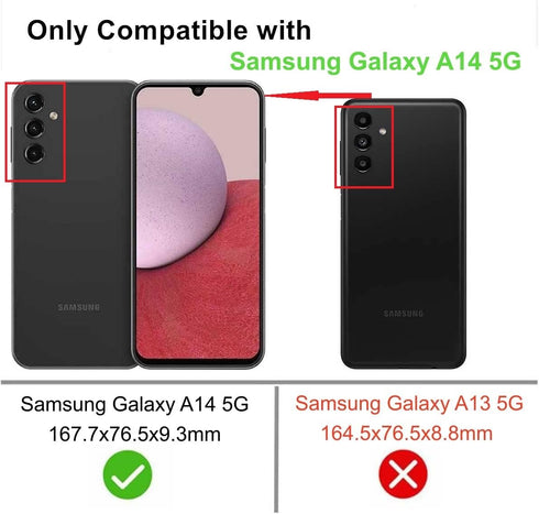 for Galaxy A14 5G Case, Slim Flexible TPU for Girls Women Airbag Bumper Shock Absorption Rubber Soft Silicone Case Cover Fit for Samsung Galaxy A1...