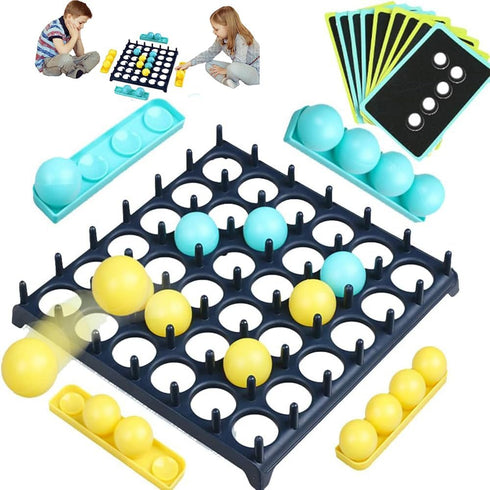 Bounce Ball Parent Child Interactive Party Table Games with 9 Cards with Different Patterns,16 Balls and 1 Game Grid,Kid,Teens and Adults Family P...