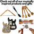 Bamboo Guitar Neck Shaped Kitchen Cooking Utensil Set - Guitar Shaped Musician Gifts - Set of 4: Spoon, Spatulas and Salad Fork...