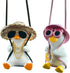 2Pcs Swing Duck Car Hanging Ornament Cute Swing Duck Car Pendant Swing Duck Car Decoration Rearview Mirror Accessories (Style D)...