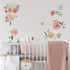 Peony Flowers Wall Stickers DIY Leaves Wall Decals Art Decor for Girls Bedrooms Living Room...