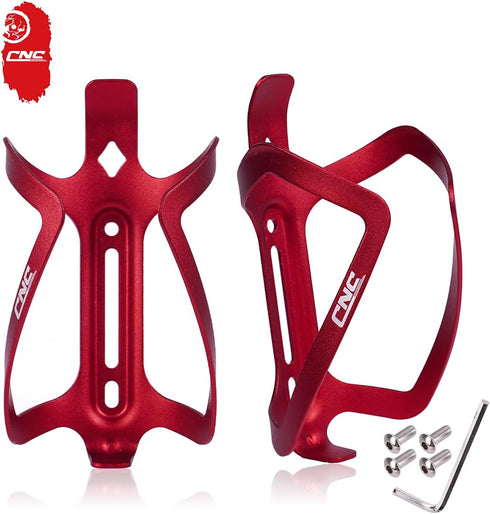 CNC Bike Water Bottle Holder, 2-Pack Bicycle Water Bottle Cage for Road Bike/Mountain Bike?red...