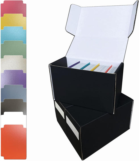 3-Pack • 400-CT Cardboard Trading Card Storage Box With Dividers Baseball Cards Holder Trading Cards Organizer,Cardboard Card Storage Boxes for TC...