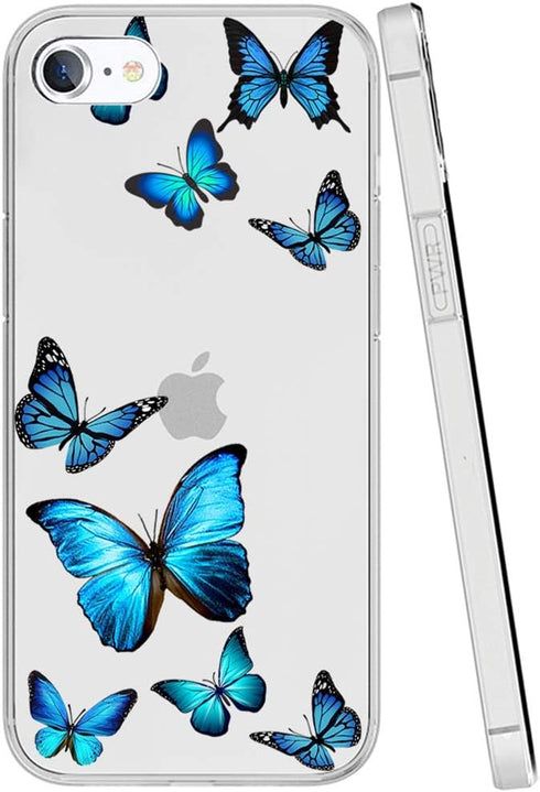 Phone Case for iPhone SE 2020 Case, iPhone 8 Case, iPhone 7 Case for Girls Women,Clear Slim Shockproof Pattern Soft TPU Back Phone Protective Cove...