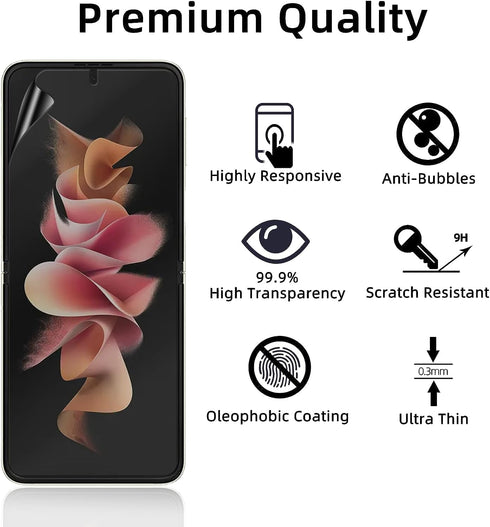 UEEBAI for Samsung Galaxy Z Flip 3 5G Privacy Screen Protector, 2 Pack 9H Hardness Anti Spy Private Tempered Glass Film Bubble Free Film Case Frie...
