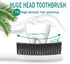 Large Long Head Toothbrush, 4-Pack, Upgraded Hard & Firm Charcoal Bristles, Whitening Teeth, Removing Plaque, Brace, Cigarette, Coffee and Other S...