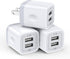 USB Wall Charger, Charging Adapter 3Pack 2.1A Dual Port USB Wall Charging Plug Block Head Box Travel Charger Cube Compatible iPhone 16 15 14 13 12...