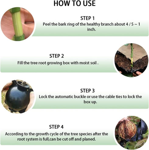 Reusable Plant Rooting and Growth Balls?High Pressure Propagation Ball ,Rooting Ball Grafting Tools Box for Palnts- Black 6 Pack (S)...