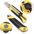 25MM Heavy Duty Utility Knife, Box Cutter with 10pcs SK-5 Retract Blades, Snap-Off Cutters with Rubber Grip for Cardboard, Boxes, DIY Crafts...