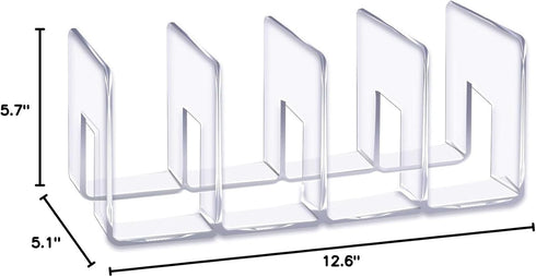 LUGUNU Clear Acrylic Desk File Sorter Purse/Handbag Organizer clutch divider Mesh Folder Office Supplies Stand Bookshelf (3 Sections) (4 Sections)...