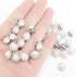 100Pcs Crystal Pearl Buttons, Round Flatback Rhinestone Beads Buttons with Diamond, DIY Craft Sewing Fasteners Accessories for Jewelry Making, Clo...
