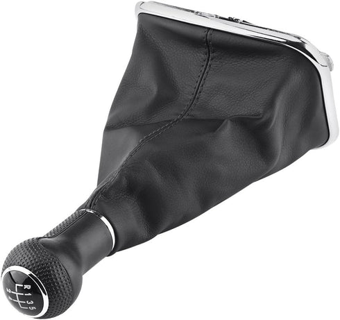Qiilu 5 Speed Car Gear Shift Knob Gearstick Gaiter Boot Manual Shift Boot Kit for Golf4/Jetta/ 1999-2004...