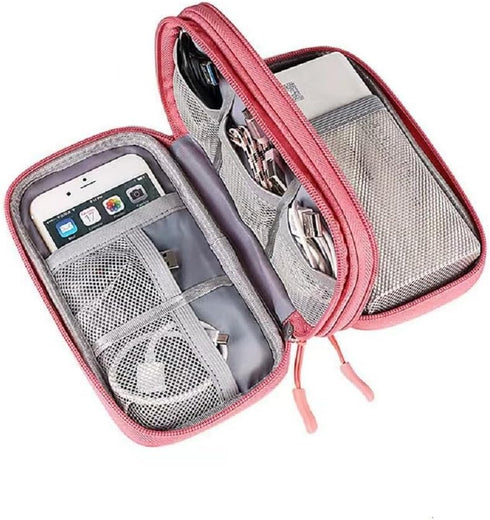 Electronic Organizer Bag, Waterproof Portable Travel Cable Storage Bag, Multifunctional Cord Storage Case for USB Drive, Dard Drive, Power Bank, C...