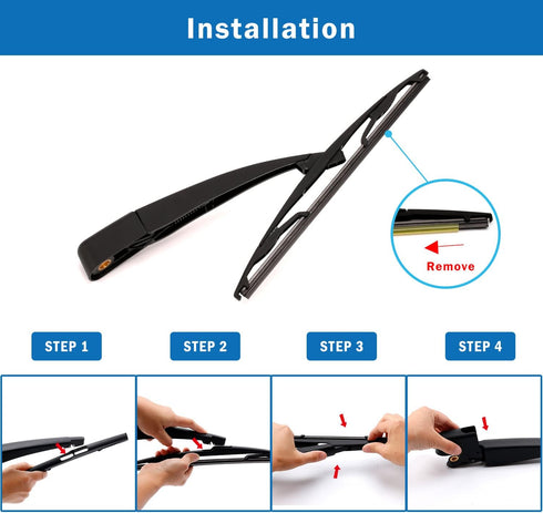 WTI Rear Wiper Arm Blade Set Compatible With Ford Escape 2020-2023 Rear Windshield Window Wiper Kits Replacement OEM LJ6Z 17526 B / LJ6Z-17526-B /...