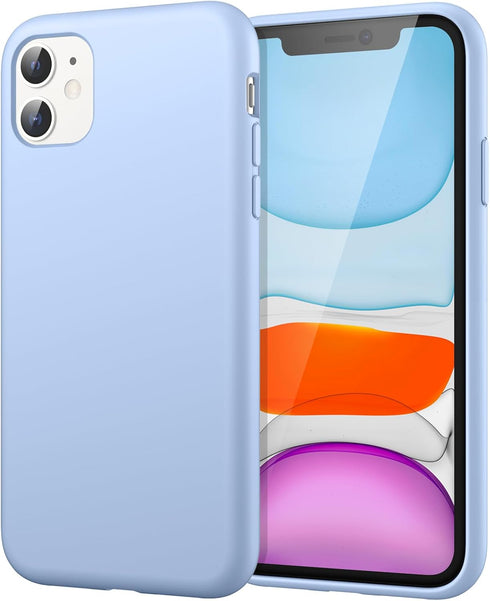 JETech Silicone Case for iPhone 11 (2019) 6.1-Inch, Silky-Soft Touch Full-Body Protective Case, Shockproof Cover with Microfiber Lining (Light Blu...