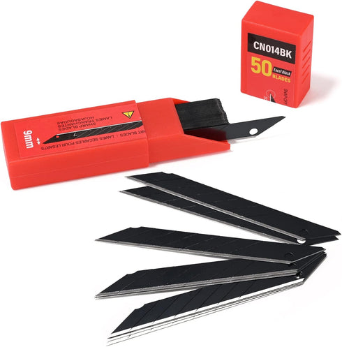 Gomake 9mm Utility Knife Replacement Blades,30 Degree Snap Off Carbon Steel Blades for Retractable Cutting Knives, Hobby, Craft Knife, Box Cutter ...