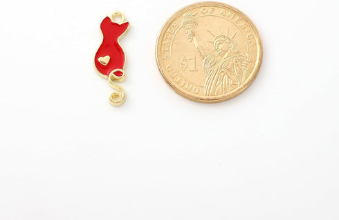 Gold Plated Multicolor Cat Charms Pendants for Jewelry Making,Enamel Pendants,Alloy Cute DIY Jewelry Supplies for Necklace Bracelets Earrings...