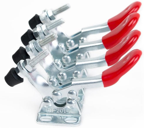 E-TING New 4PCS Hand Tool Toggle Clamp 201A Antislip Red Horizontal Clamp 201-A...
