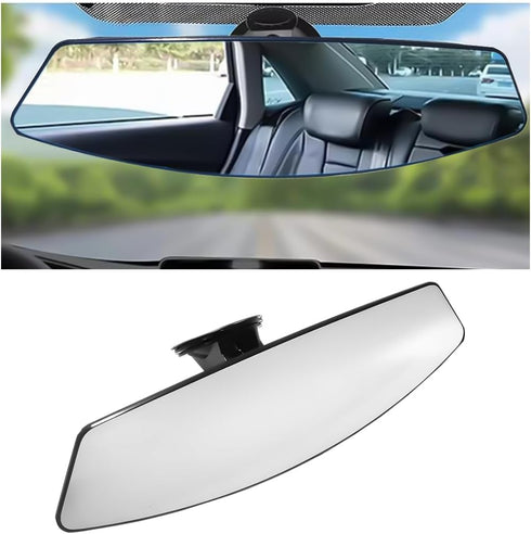 Car Rear View Mirror, HD 360° Adjustable Anti-glare Adjustable Extra Wide Automotive Panoramic Rear View Mirror with Suction Cup, Interior Decor U...