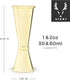 Viski Japanese Style Double Jigger for Cocktails, Bar Kit Essential, 1oz and 2oz with Interior Measurements, Gold...