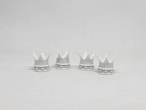 White Crown Tire Wheel Stem Air Valve Caps Car Truck Hot Rod Bike US - 4PCS Set...