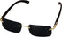 Elite Slim Rimless Rectangular Metal & Wood Art Aviator Sunglasses...