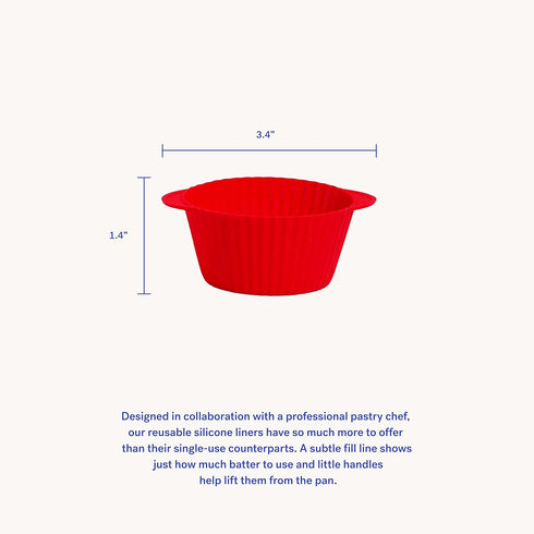 GIR: Get It Right Premium Silicone Cupcake Liners - Reusable Non-stick Baking Cups - 12 Pack, Frosty Mint...