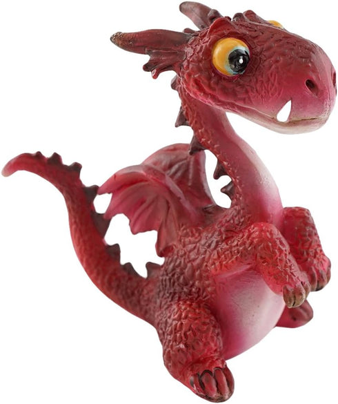 Top Collection Miniature Fairy Garden and Terrarium Mini Dragon Statue, Red...