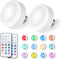 2 Pack Battery Operated Light Bulbs, 13 RGB Color Battery Powered LED Light Bulb with Remote Control, Dimmable E26 Screw in Puck Lights for Non El...