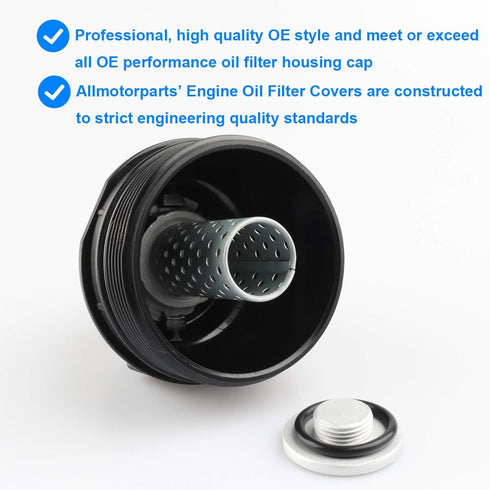 Oil Filter Housing Cap Assembly, Replaces 15620-36020, 15620-36010 Compatible with Toyota Lexus Scion - Avalon Camry Highlander RAV4 Sienna Tacoma...