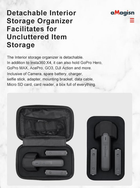 Storage Case Waterproof Carry Case For Insta360 X4,Shockproof,dirt resistant,travel case compatible Osmo Pocket 3 2/Insta360 Ace pro/Gopro Hero 12...